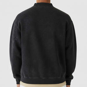 Novedad: Sudaderas Básicas de Algodón 100% para Hombre, Estilo Hip Hop, Color Negro Sólido con Lavado Ácido y Hombros Caídos, Colección 2026 - Product Image 4