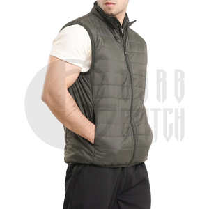 Chaleco Acolchado Ligero Personalizado para Hombre, Chaqueta sin Mangas con Cuello Alto para Otoño, Calentador Corporal con Cremallera, Fabricante OEM ODM para Exteriores - Product Image 4