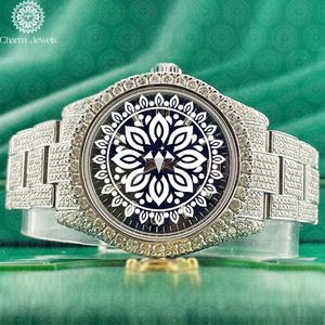 Charm_Jewels Women's Luxury Stainless Steel <b>Watch</b> Round Analog Quartz Dial Sapphire Crystal <b>Diamond</b> Accents Folding Clasp - Product Image 1