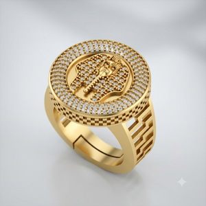 Bague de mariage fine pour homme, design tendance, style Hip Hop, personnalisée, tête de Pharaon, en argent 925, Moissanite, sertie de pierres, effet bling - Product Image 6