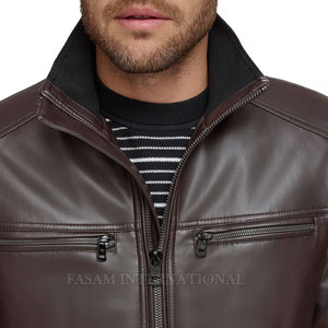 Veste en cuir d'hiver de haute qualité à bas prix, veste en cuir camouflage pour homme, veste en cuir légère pour homme - Product Image 5