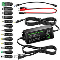 Adaptateur universel AC/DC 72W, alimentation réglable 3V-24V 3A, convertisseur de polarité 13 embouts, pince crocodile, pour bande LED, haut-parleur, DIY