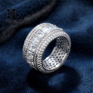 Luxury Scattered Baguette Emerald Cut Diamond Band <b>Ring</b> 14K White Gold Pave Mosaic Eternity <b>Rings</b> <b>Men</b> Women Jewelry - Product Image 5