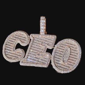 Pendentif lettre C10 de luxe en argent sterling avec moissanite blanche taille brillant, bijoux hip-hop personnalisés, breloque bling dorée - Product Image 2