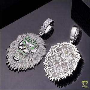จี้รูปหน้าสิงโตประดับเพชรแบบ Iced Out เงินแท้ 925 พร้อมเพชร VVS Lab Grown สำหรับเครื่องประดับฮิปฮอป - Product Image 5