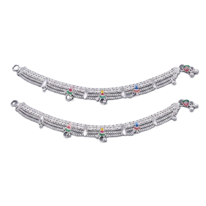 DIVYORO Chaîne de cheville traditionnelle multi-chaînes en argent - Product Image 1