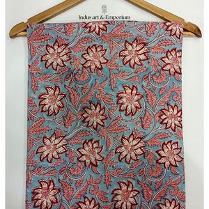 Tela de Algodón Cambray Estampada a Bloques 60x60, Tela de Algodón con Estampado Tradicional Jaipuri - Product Image 3