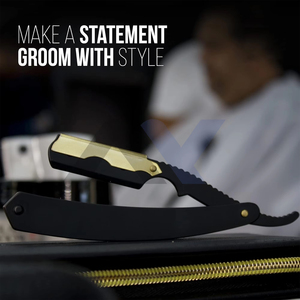 Premium Gold Clip <b>Swing</b> Lock Barber Razo Stainless Steel Straight Edge Shaving Razor High Quality Professional Salon Razor with - Product Image 4