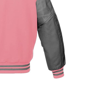 Blouson universitaire personnalisé unisexe décontracté streetwear à capuche col montant épais en toile et laine pour l'hiver – Vente en gros - Product Image 4