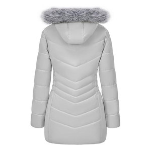 เสื้อโค้ทกันหนาวผู้หญิงแบบยาว อุ่นหนา บุนวมอย่างดี มีสไตล์ สำหรับอากาศหนาว พร้อมฮู้ดขนสัตว์ถอดออกได้ สวมใส่สบาย - Product Image 4