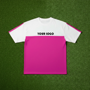 เสื้อยืดผู้ชายพิมพ์โลโก้ตามสั่งผ้าตัดต่อสไตล์โอเวอร์ไซซ์แนวสตรีท - Product Image 2