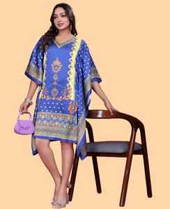 Vestido Kaftan Elegante para Mujer – Kaftan Holgado Estampado para la Colección de Verano - Product Image 4