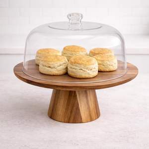 ขาตั้งเค้กไม้คุณภาพดีพร้อมฝาครอบแก้วใสสำหรับร้านขนมและตกแต่งห้องรับประทานอาหาร - Product Image 3