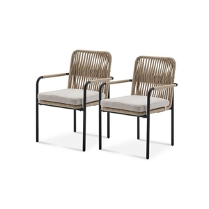 Muebles de aluminio y ratán combinados para proyecto de cafetería y hotel fabricados en Indonesia - Product Image 1
