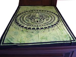 Couverture murale Hamsa Hand en coton imprimé géométrique indien musulman, faite à la main, lavable en machine, pour lit, dortoir et décoration intérieure - Product Image 3