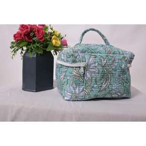 Bolsa de Cosméticos Grande de Algodón Acolchado con Cierre de Cremallera, Ecológica, con Estampado Floral, Organizador de Maquillaje Hecho a Mano, Bolsa de Viaje para Almacenamiento - Product Image 2