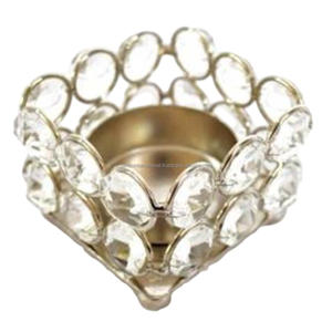 Portavelas votivo de hierro cuadrado con cuentas y acabado dorado para iluminar la decoración del hogar y otros candelabros - Product Image 6