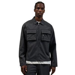 Men Technical Long Sleeve Zip Shirt Utility Cargo Pocket Casual Streetwear <b>Jacket</b> <b>Grey</b> OEM Wholesale Supply - Product Image 5