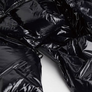 Chaqueta Acolchada Negra con Capucha, Rellena de Plumón, Cierre de Cremallera, Abrigo Casual de Invierno, Unisex, Corte Corto y Holgado - Product Image 6