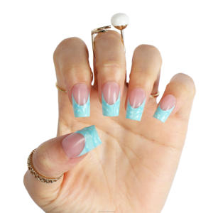 Ongles 3D français en ABS à pression avec adhésifs, logo personnalisé, carrés/circulaires/pailletés, sans pression, aspect naturel, pour salon de manucure - Product Image 4