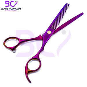 Tijeras de entresacar de doble filo ultraafiladas de acero inoxidable 2026 de alto rendimiento, 6.0 pulgadas, color morado, servicio OEM ODM - Product Image 3