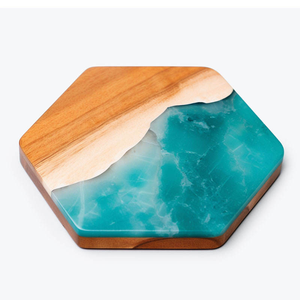 Unique <b>Drink</b> Gifts Custom Brand logo Engraved Wooden Epoxy Resin Wood <b>Coasters</b> - Product Image 4