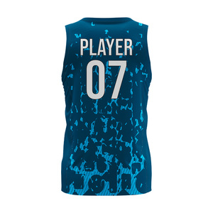 Maillot de basket-ball unisexe personnalisé, impression sublimée, évacuation de l'humidité, sans manches, col en V, vêtements de sport pour adultes - Product Image 3
