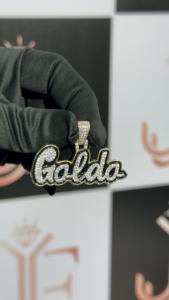 Pendentif personnalisé en argent sterling 925 plaqué moissanite, bijoux hip-hop au design unique 'Golda', pendentifs et breloques - Product Image 4