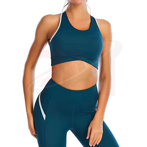 Conjunto Deportivo de Secado Rápido, Shorts Elásticos, Conjunto de Gimnasio Sólido y Transpirable de 2 Piezas, Conjunto de Shorts Deportivos y Top Deportivo para Yoga, para Mujer - Product Image 2