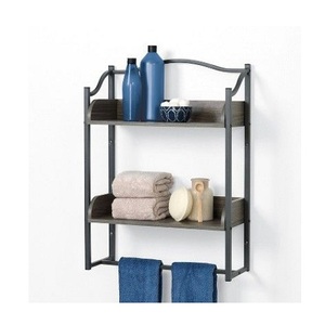 Exclusive Quality Metal Gold Color Wall Mounted Rack Marvelous Design Customized Shape Bathroom Rack In India - Product Image 2