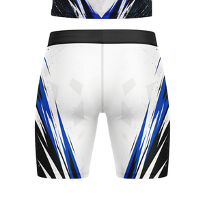 Ensemble Maillot et Short de Football 7v7 pour Garçons - Col Rond, Sans Manches, Coupe Ajustée, Motif Lignes Angulaires, Personnalisable Nom et Numéro du Joueur - Product Image 6