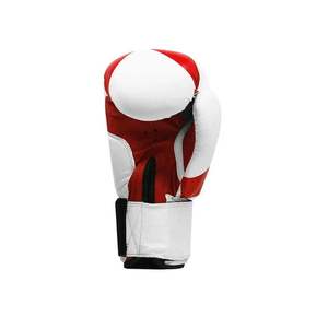 Gants de boxe en cuir blanc et rouge, à lacets, respirants, équipement d'entraînement pour adultes - Product Image 3