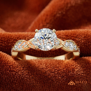Round Cut Moissanite Twist Ring Gold Engagement Ring Women Bridal Anniversary Jewelry <b>Gift</b> USA Elegant Fashion Style - Product Image 1