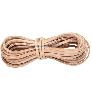 4mm Natural Color Custom Color Flat <b>Leather</b> Cord Soft <b>Leather</b> Strip for Jewelry Making - Product Image 5