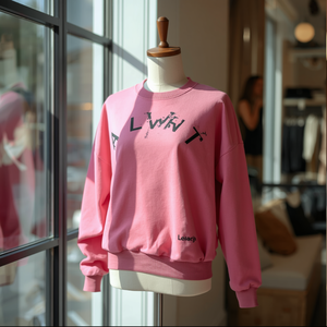 Sweat-shirt décontracté à manches longues en coton et polyester pour femme, imprimé lettres, doux et confortable - Product Image 2