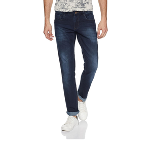 Fabricants de vêtements – Pantalon en jean pour homme, coupe droite, taille haute, bleu foncé, effet usé, grande taille, décontracté - Product Image 3