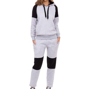 Conjunto Deportivo con Capucha para Mujer, Bloques de Color, Manga Larga, Casual, Transpirable, Corte Regular, Material de Poliéster y Algodón - Product Image 1