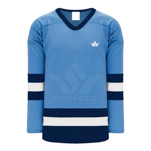 Jersey Ligero de Hockey sobre Hielo para Hombre, Antibacterial, con Estampado Frontal, 100% Poliéster, Cuello en V, Mangas Largas, Nombre del Equipo Personalizado, Servicio OEM - Product Image 3