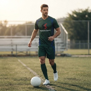 New Customized XL Adult Unisex Football Jerseys Sets Soccer <b>Kit</b> 100% Polyester Quick Dry Anti-UV Breathable Training Uniforms - Product Image 3