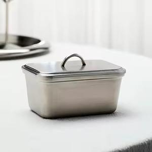 Mantequillera de acero inoxidable de primera calidad con tapa, caja de almacenamiento para mantequilla, para mostrador de cocina, mesa de comedor, uso en el desayuno - Product Image 3