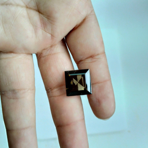 Cuarzo Ahumado Natural de 10MM, Corte Cuadrado Escalonado, Gema Suelta de la Mejor Calidad para Joyería y Fabricación de Collares - Product Image 4