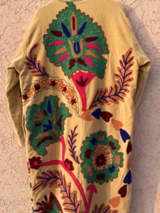 Handmade Velvet Suzani <b>Kimono</b> Robe Breathable Embroidery Long Sleeve Winter <b>Jacket</b> Indian Ethnic Bohemian Traditional Flowers - Product Image 5