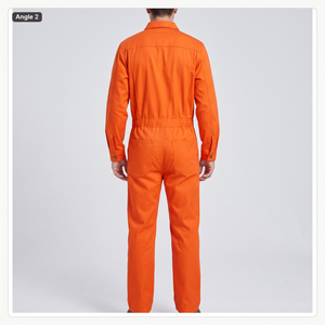 Combinaison de travail orange personnalisée pour homme, à manches longues, pour mécanicien industriel, avec poche transparente sur la cuisse, OEM - Product Image 2