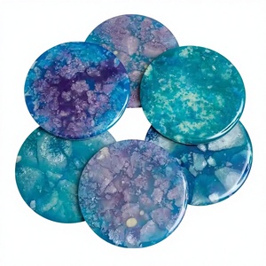 แผ่นรองแก้วเรซิ่นทรงกลมคุณภาพพรีเมียม ทนทาน ดีไซน์ทันสมัย ทำด้วยมือ มีความหนาให้เลือก บรรจุภัณฑ์แบบกำหนดเองได้ เหมาะสำหรับใช้ในบ้านและโรงแรม - Product Image 1