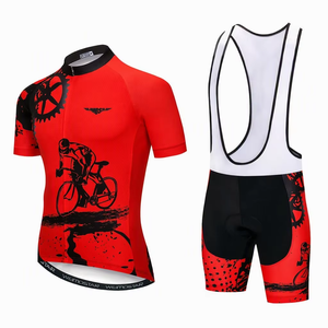 <b>Men</b> <b>Cycling</b> <b>Jersey</b> Set Short <b>Sleeve</b> Bike Clothing Kit Quick Dry Breathable Road Mountain Biking Wear - Product Image 3