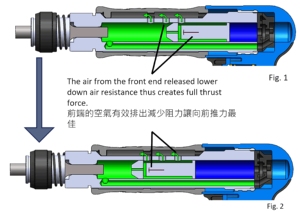 250mm Long Barrel Air Hammer 2,300BPM Air Needle Scaler Air <b>Tools</b> ST-60225N4 - Product Image 5