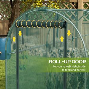 Rete da Giardino in Acciaio Zincato Verde 4FT X 12FT con Porta con Cerniera, Tenda di Protezione per Piante - Product Image 6