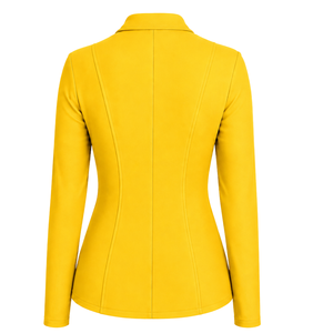 Golden <b>Yellow</b> Equestrian Jacket for Women Slim Fit Riding Blazer Elegant Horse Riding Competition <b>Coat</b> Custom Wholesale Fashion - Product Image 2