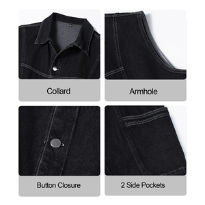 Top Selling Canvas Denim <b>Vest</b> for <b>Men</b> Autumn Casual Custom Logo High Quality <b>Fashionable</b> Sleeveless Jacket Japan Style V-neck - Product Image 6