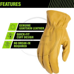 Classic Canadian <b>Gloves</b> Leather Soft Palm Comfortable Fit Canvas Back <b>Knit</b> Wrist For Industrial Workshop Use For Wholesale Rate - Product Image 4